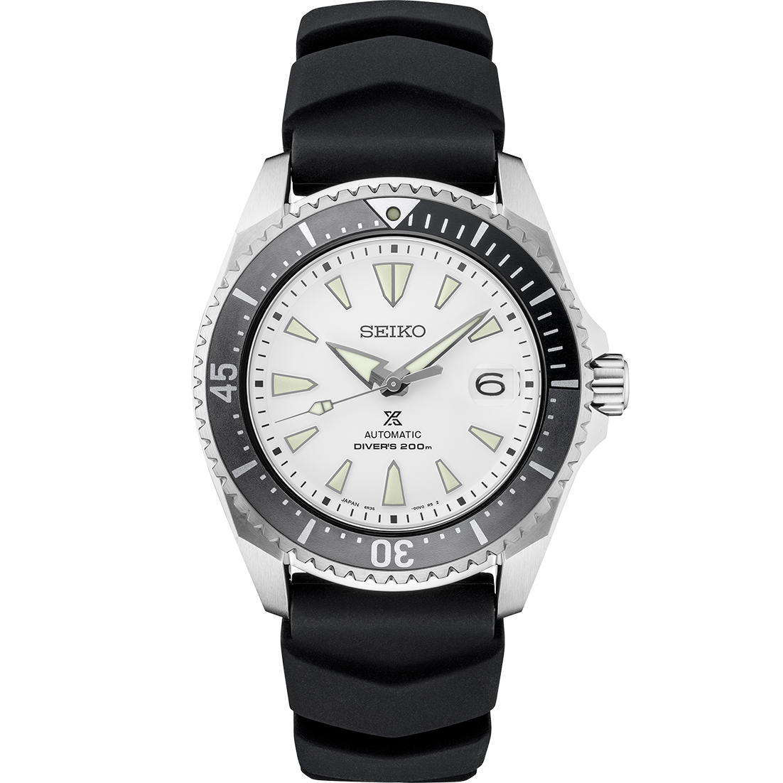 Seiko Shogun Prospex Titanium Divers Automatic White Dial Black Rubber Strap Watch For Men - SPB191J1