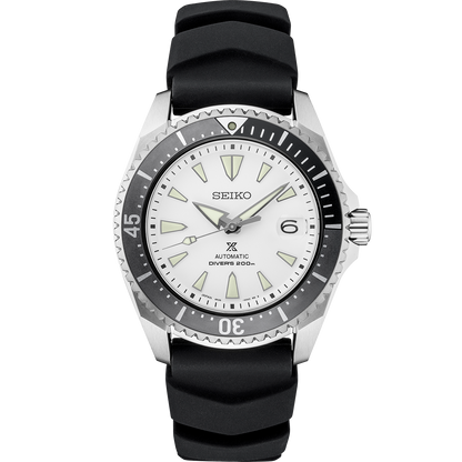 Seiko Shogun Prospex Titanium Divers Automatic White Dial Black Rubber Strap Watch For Men - SPB191J1