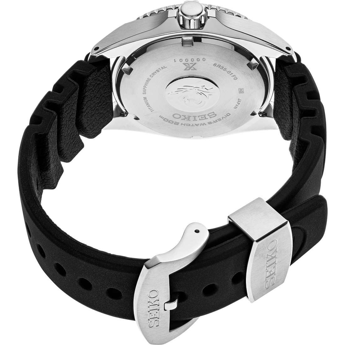 Seiko Shogun Prospex Titanium Divers Automatic White Dial Black Rubber Strap Watch For Men - SPB191J1