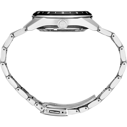 Seiko Presage Sharp Edged Series GMT Green Dial Silver Steel Strap Watch For Men - SPB219J1