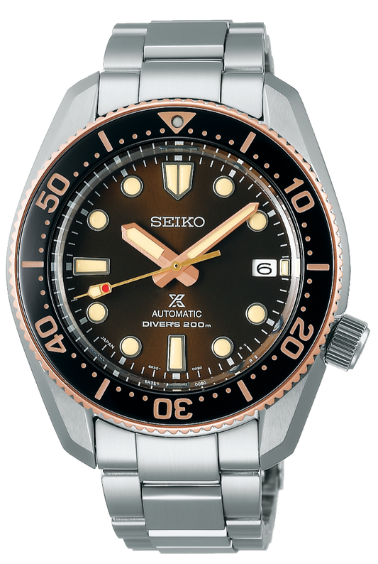 Seiko Prospex Sea Diver Automatic Brown Dial Silver Steel Strap Watch For Men - SPB240J1