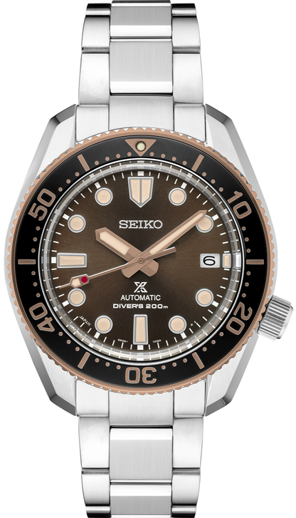 Seiko Prospex Sea Diver Automatic Brown Dial Silver Steel Strap Watch For Men - SPB240J1