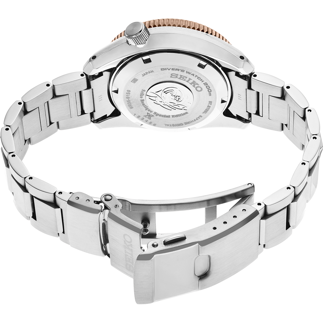 Seiko Prospex Sea Diver Automatic Brown Dial Silver Steel Strap Watch For Men - SPB240J1