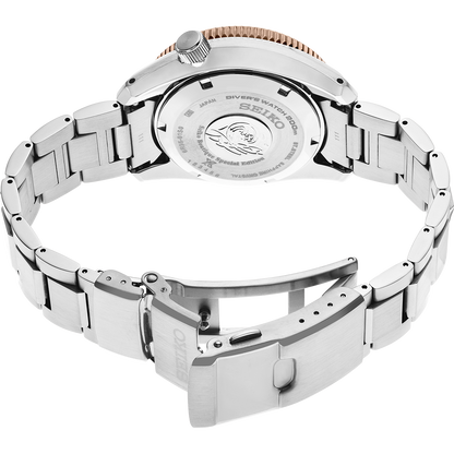 Seiko Prospex Sea Diver Automatic Brown Dial Silver Steel Strap Watch For Men - SPB240J1