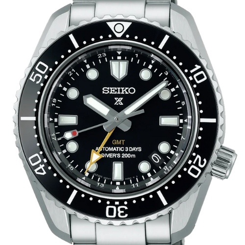 Seiko Prosprex Dark Depths GMT Automatic Black Dial Silver Steel Strap Watch For Men - SPB383J1