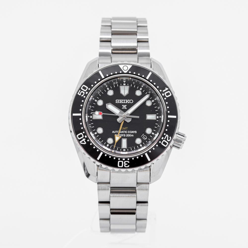 Seiko Prosprex Dark Depths GMT Automatic Black Dial Silver Steel Strap Watch For Men - SPB383J1