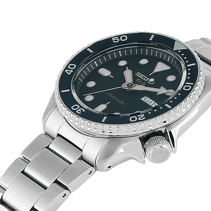 Seiko 5 Sports Automatic Analog Green Dial Silver Steel Strap Watch For Men - SRPD63K1