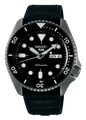 Seiko 5 Sport Automatic Black Dial Black Silicone Strap Watch For Men - SRPD65K3