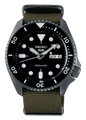 Seiko 5 Sport Automatic Black Dial Green Nylon Strap Watch For Men - SRPD65K4