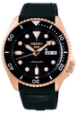 Seiko 5 Sport SKX Automatic Black Dial Black Silicone Strap Watch For Men - SRPD76K1