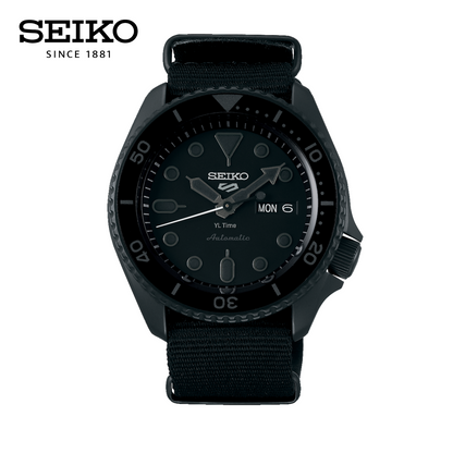 Seiko 5 Sports Automatic Black Dial Black NATO Strap Watch For Men - SRPD79K1