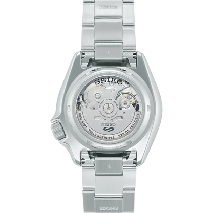 Seiko 5 Sports Double Hurricane Retro Orange Dial Silver Steel Strap Watch For Men - SRPK11K1