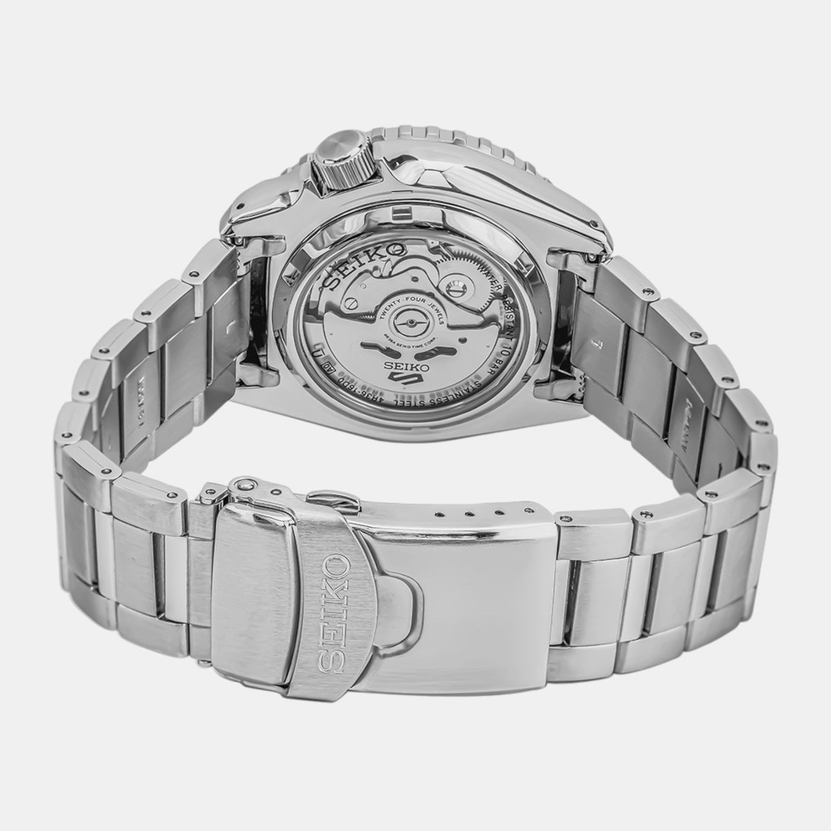 Seiko 5 Sport Automatic SKX Series Black Dial Silver Steel Strap Watch for Men - SRPK99K1