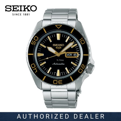 Seiko 5 Sport Automatic SKX Series Black Dial Silver Steel Strap Watch for Men - SRPK99K1