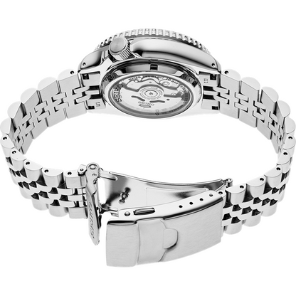 Seiko 5 Sports GMT SKX Automatic Blueberry Dial Silver Steel Strap Watch For Men - SSK003K1