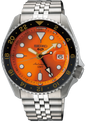 Seiko 5 Sports GMT Automatic Orange Dial Silver Steel Strap Watch For Men - SSK005K1