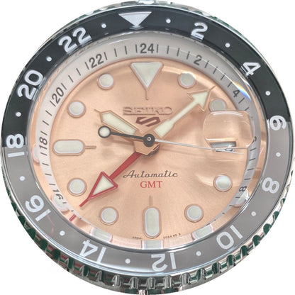 Seiko 5 Sports GMT Thong Sia Limited Edition Brown Dial Silver Steel Strap Watch for Men - SSK043K1