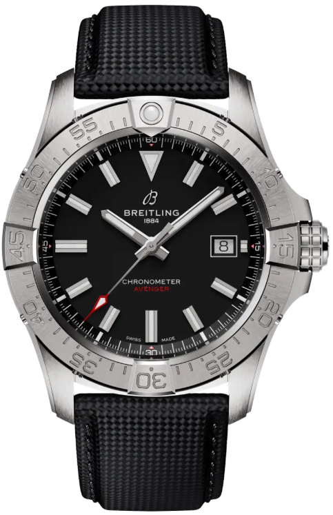 Breitling Avenger Automatic 42 Black Dial & Strap Men's Watch A17328101B1X1