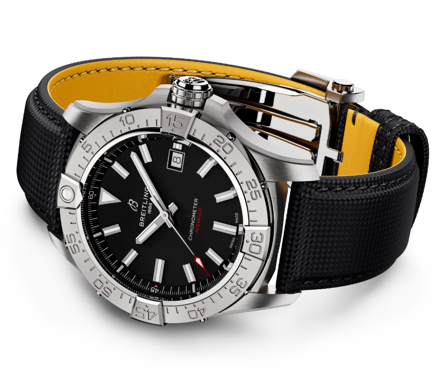Breitling Avenger Automatic 42 Black Dial & Strap Men's Watch A17328101B1X1