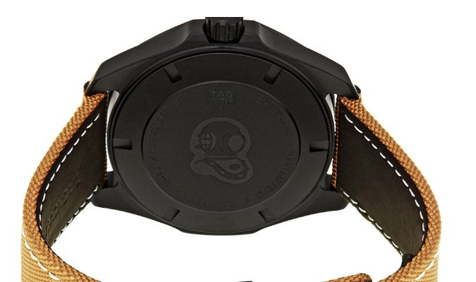 Tag Heuer Aquaracer 300 Calibre 5 Automatic Black Dial Brown Nylon Strap Watch for Men - WAY208C.FC6383