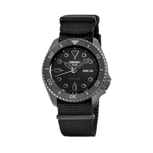 Seiko 5 Sports Automatic Black Dial Black NATO Strap Watch For Men - SRPD79K1