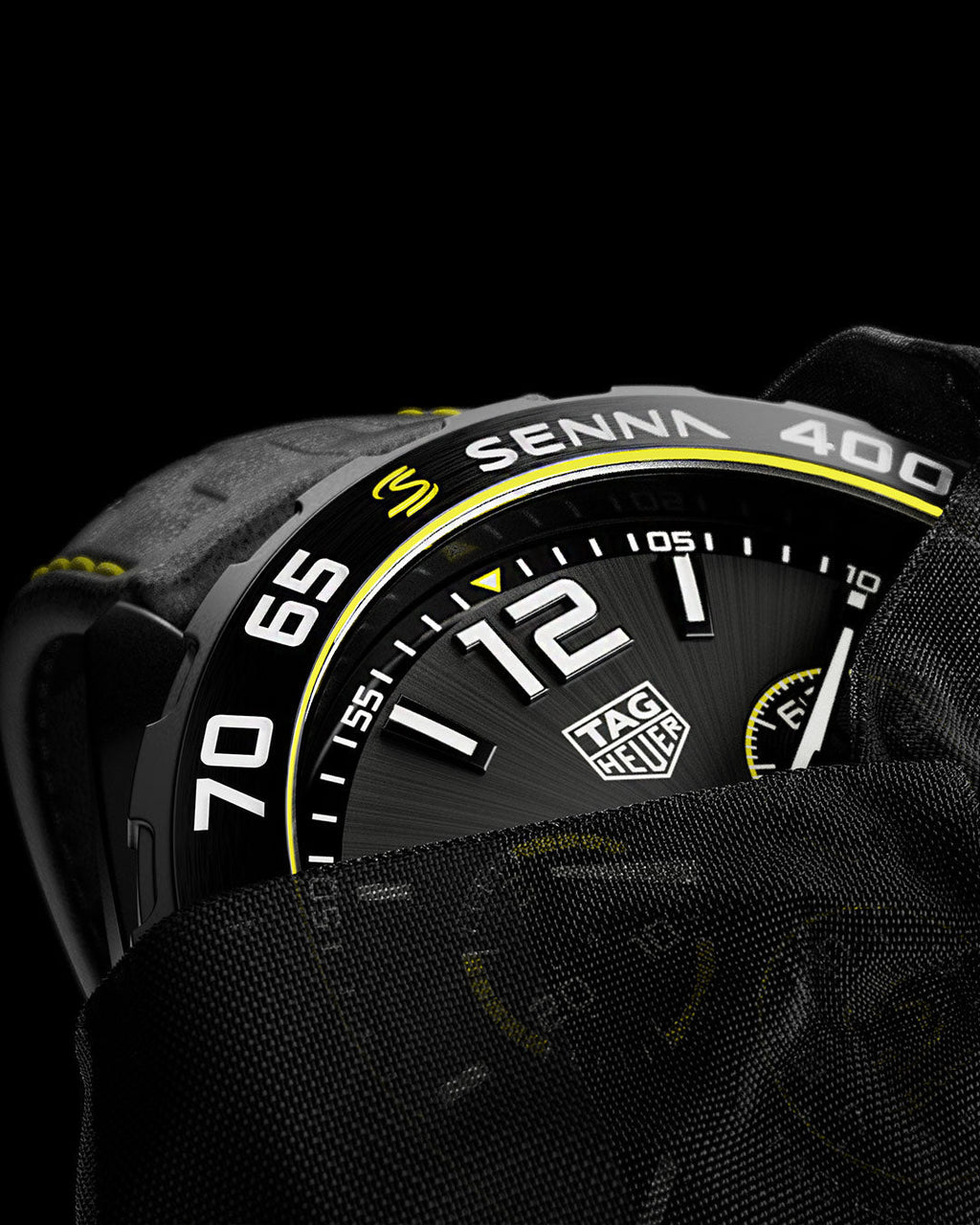 Tag Heuer Formula 1 Chronograph Senna Black Dial Black Leather Strap Watch for Men - CAZ101AJ.FC6487