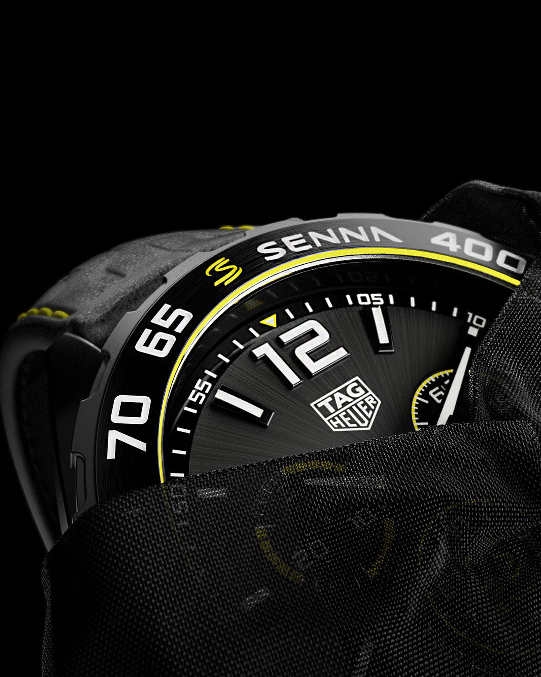 Tag Heuer Formula 1 Chronograph Senna Black Dial Black Leather Strap Watch for Men - CAZ101AJ.FC6487