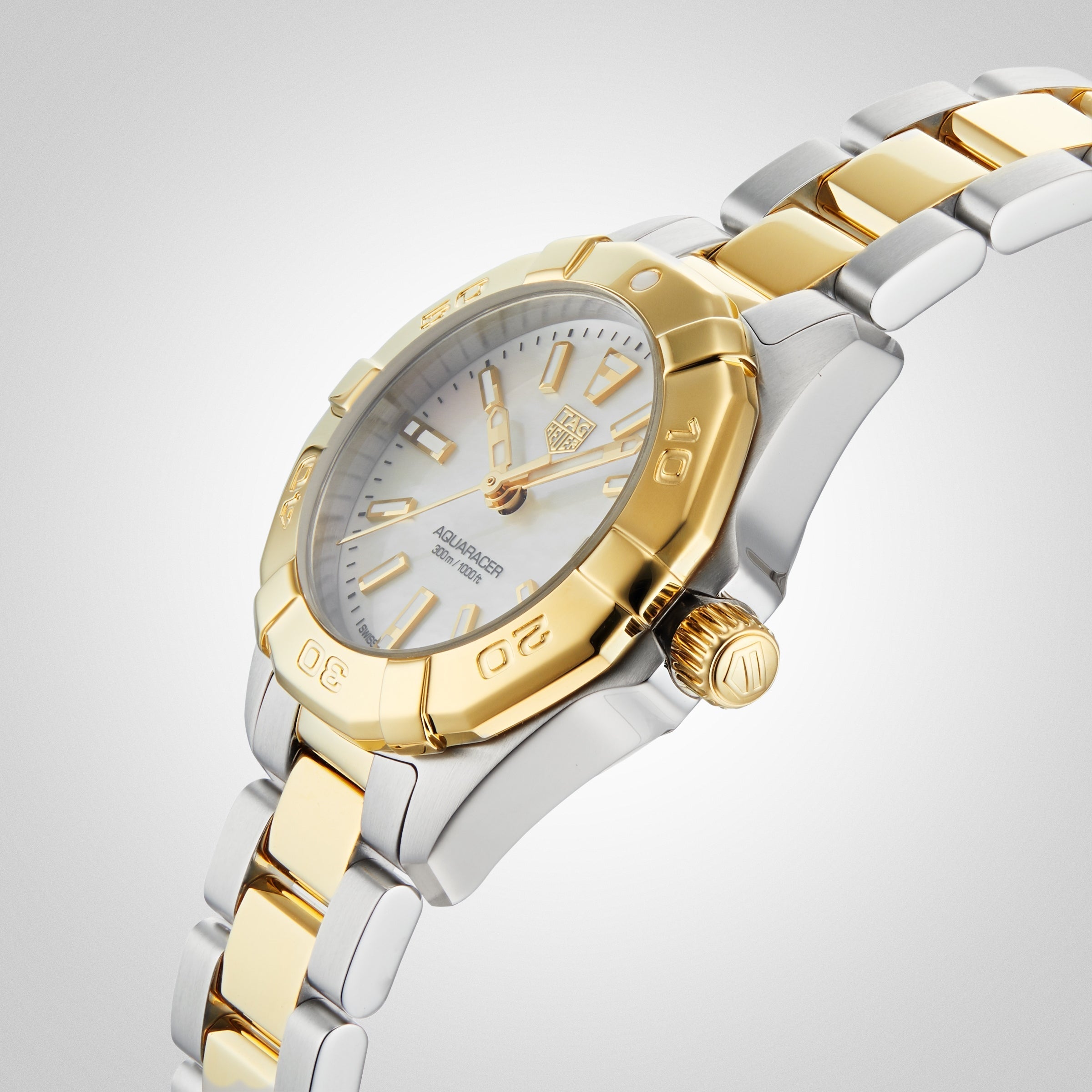 Tag Heuer Aquaracer Mother of Pearl Dial Two Tone Steel Strap Watch for Men - WBD1420.BB0321
