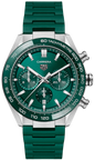 Tag Heuer Carrera Chronograph 44mm Green Dial Green Steel Strap Watch for Men - CBN2A1N.FT6238