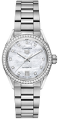 Tag Heuer Carrera Date Diamonds Mother of Pearl Dial Silver Steel Strap Watch for Women - WBN2414.BA0621