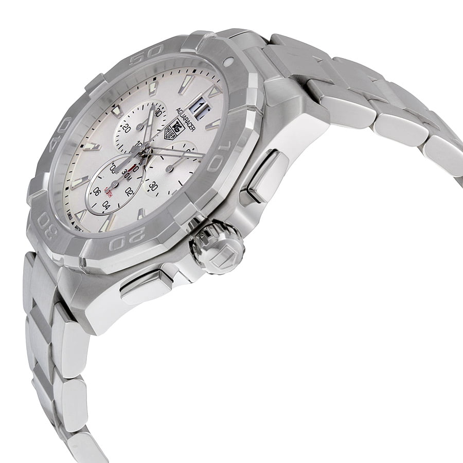 Tag Heuer Aquaracer White Dial Silver Steel Strap Watch for Men - CAY1111.BA0927