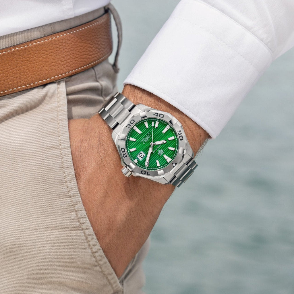 Tag Heuer Aquaracer Diamonds Emerald Green Dial Watch for Women - WBD1316.BA0740