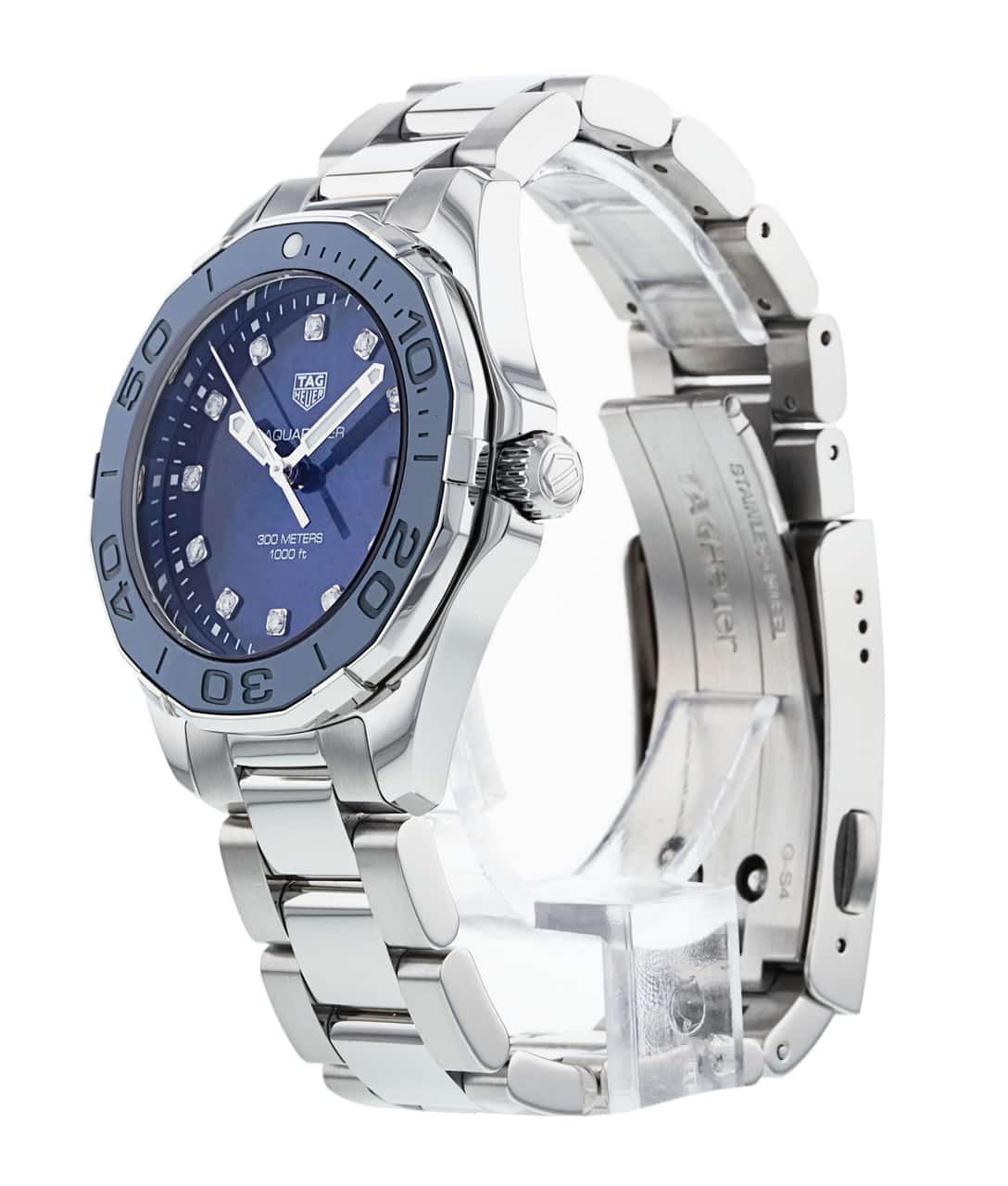Tag Heuer Aquaracer Diamonds Blue Dial Silver Steel Strap Watch for Women - WAY131L.BA0748