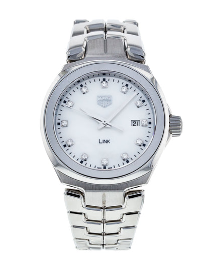 Tag Heuer Link Quartz Diamonds Mother of Pearl Dial Silver Steel Strap Watch for Women - WBC1312.BA0600