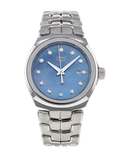 Tag Heuer Link Quartz Diamonds Blue Mother of Pearl Dial Silver Steel Strap Watch for Women - WBC1313.BA0600
