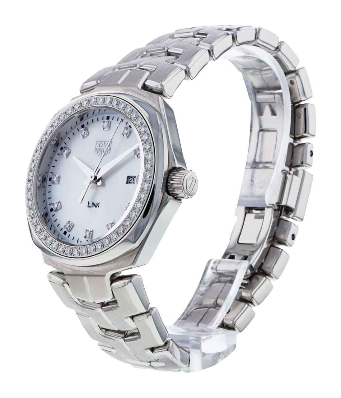 Tag Heuer Link Quartz Diamonds Mother of Pearl Dial Silver Steel Strap Watch for Women - WBC1316.BA0600