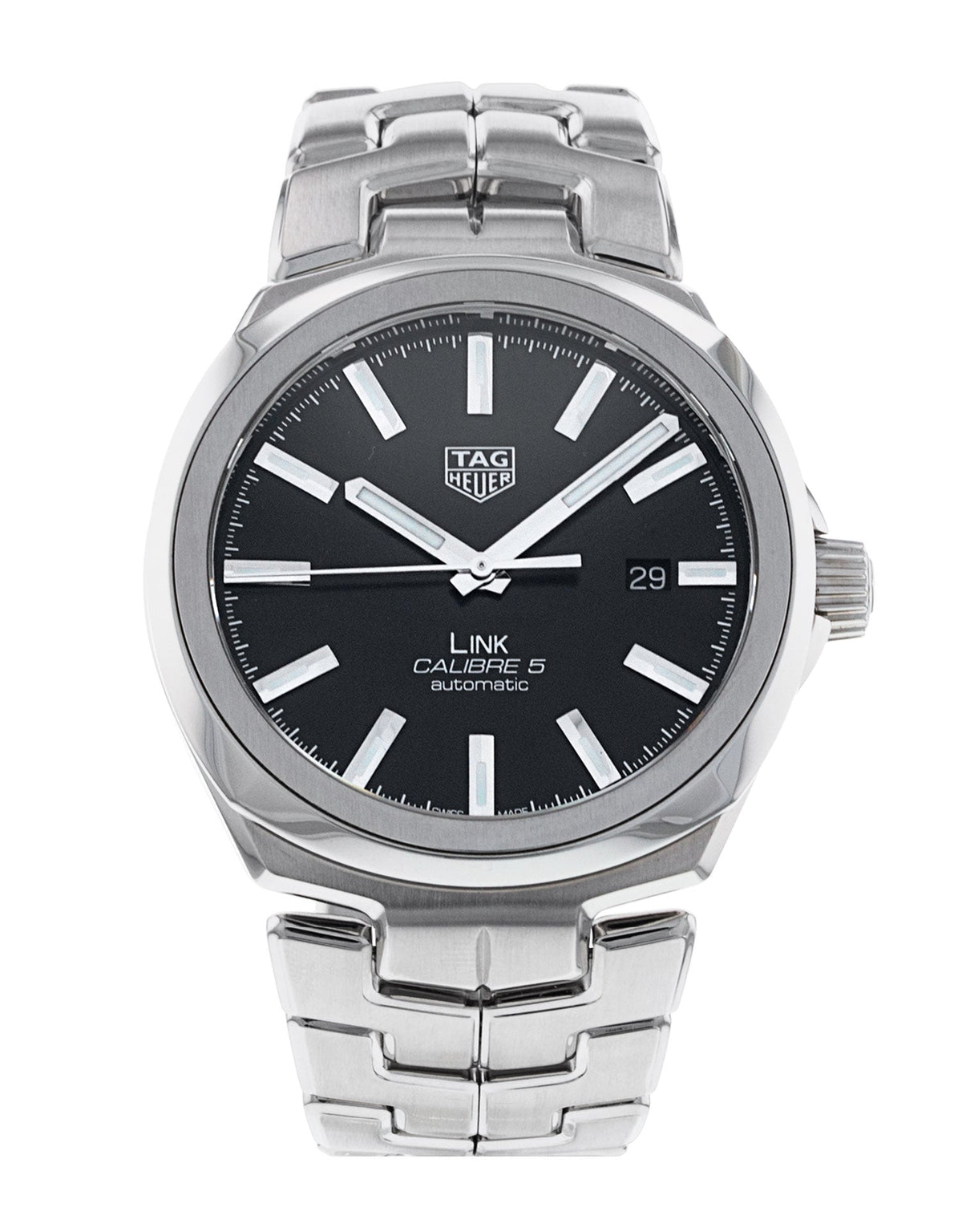 Tag Heuer Link Quartz Black Dial Silver Steel Strap Watch for Women - WBC2110.BA0603