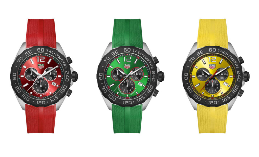 Tag Heuer Formula 1 Chronograph Yellow Dial Yellow Rubber Strap Watch for Men - CAZ101AM.FT8054