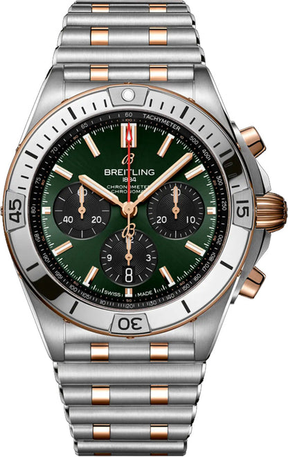 Breitling Chronomat B01 42 Steel & Rose Gold Men's Watch UB0134131L1U1