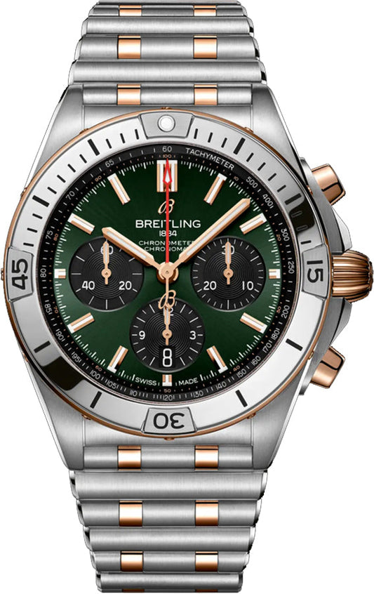 Breitling Chronomat B01 42 Steel & Rose Gold Men's Watch UB0134131L1U1