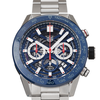 Tag Heuer Carrera Chronograph Blue Dial Silver Steel Strap Watch for Men - CBG2A11.BA0654