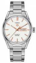 Tag Heuer Carrera Calibre 5 White Dial Silver Steel Strap Watch for Men - WAR201D.BA0723