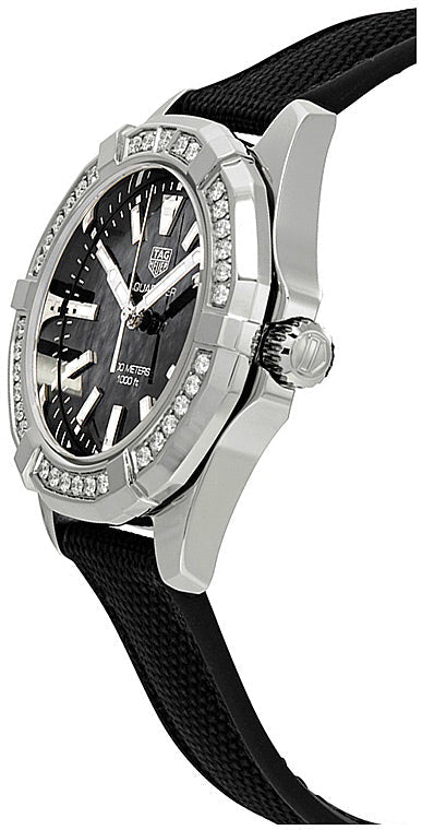 Tag Heuer Aquaracer Diamonds Mother of Pearl Black Dial Black Nylon Strap Watch for Women - WAY131P.FT6092