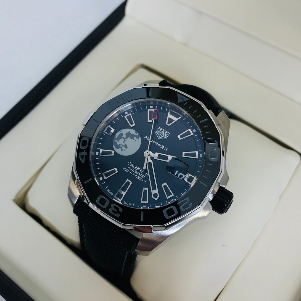 Tag Heuer Aquaracer Moon Black Dial Watch for Men - WAY201J.FC6370