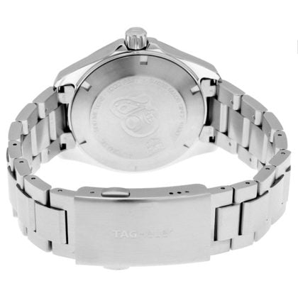 Tag Heuer Aquaracer Quartz Black Dial Silver Steel Strap Watch for Men - WAY101A.BA0746