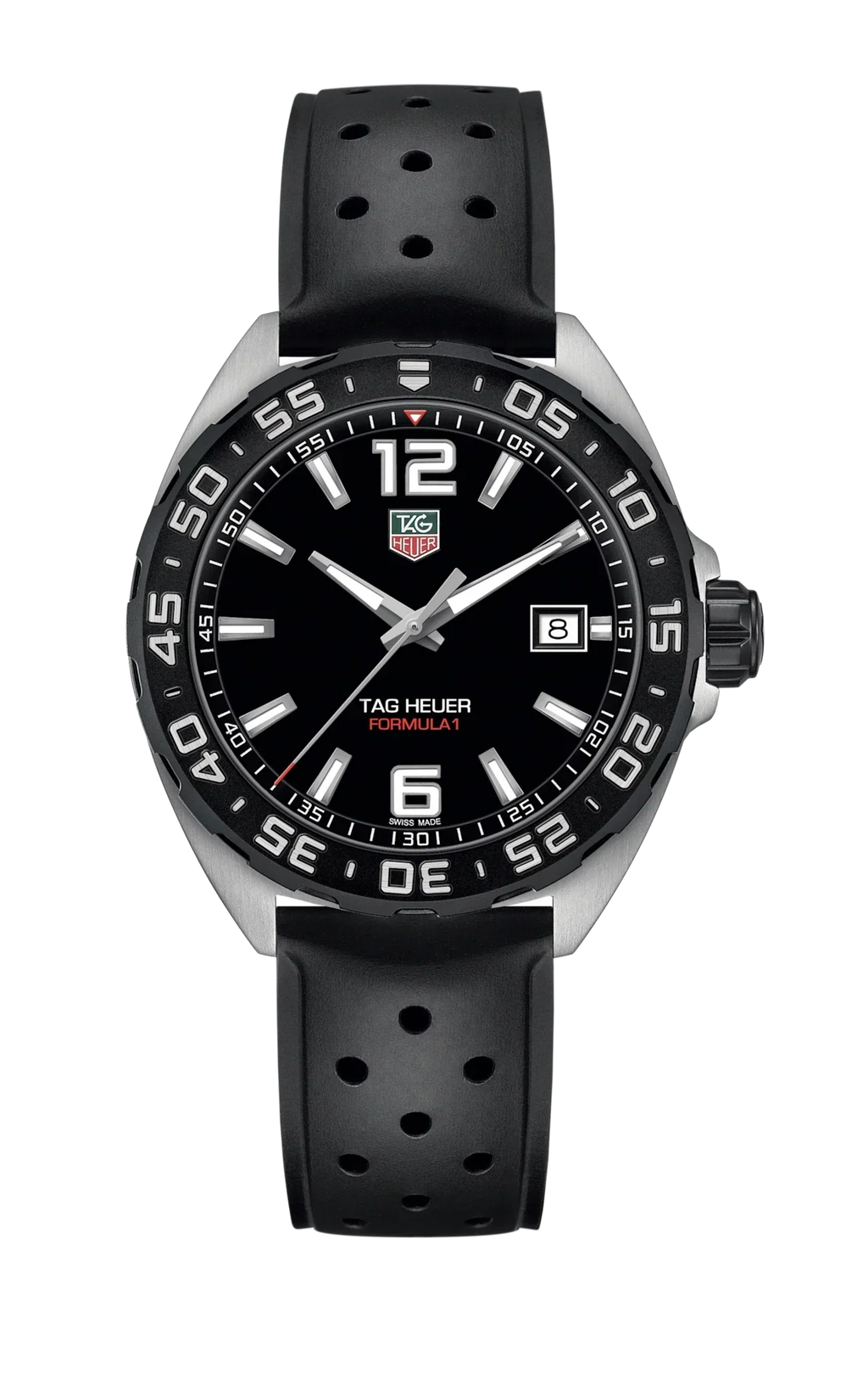 Tag Heuer Formula 1 Quartz Black Dial Black Rubber Strap Watch for Men - WAZ1110.FT8023