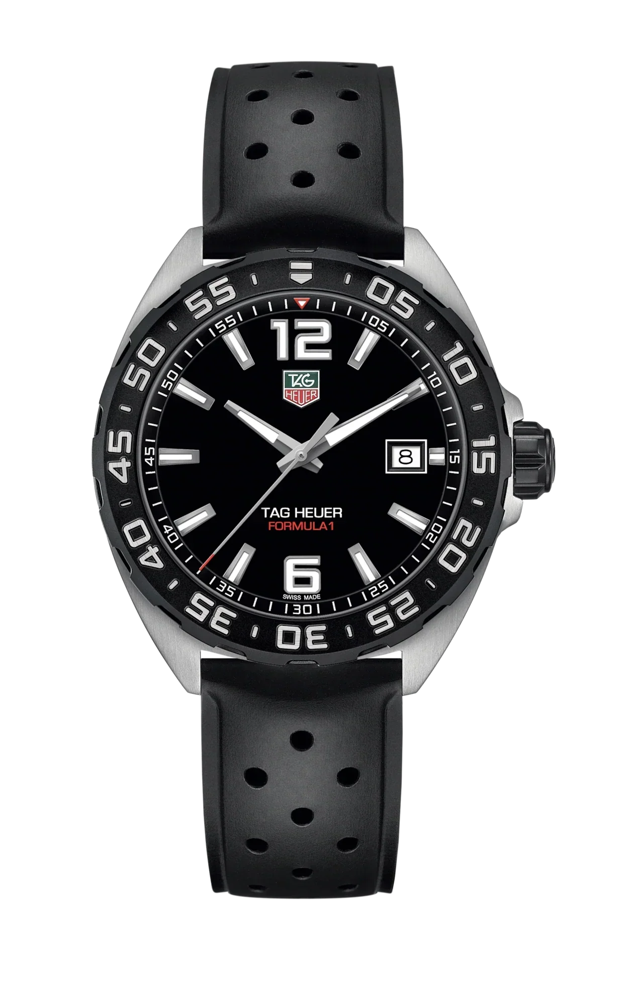 Tag Heuer Formula 1 Quartz Black Dial Black Rubber Strap Watch for Men - WAZ1110.FT8023