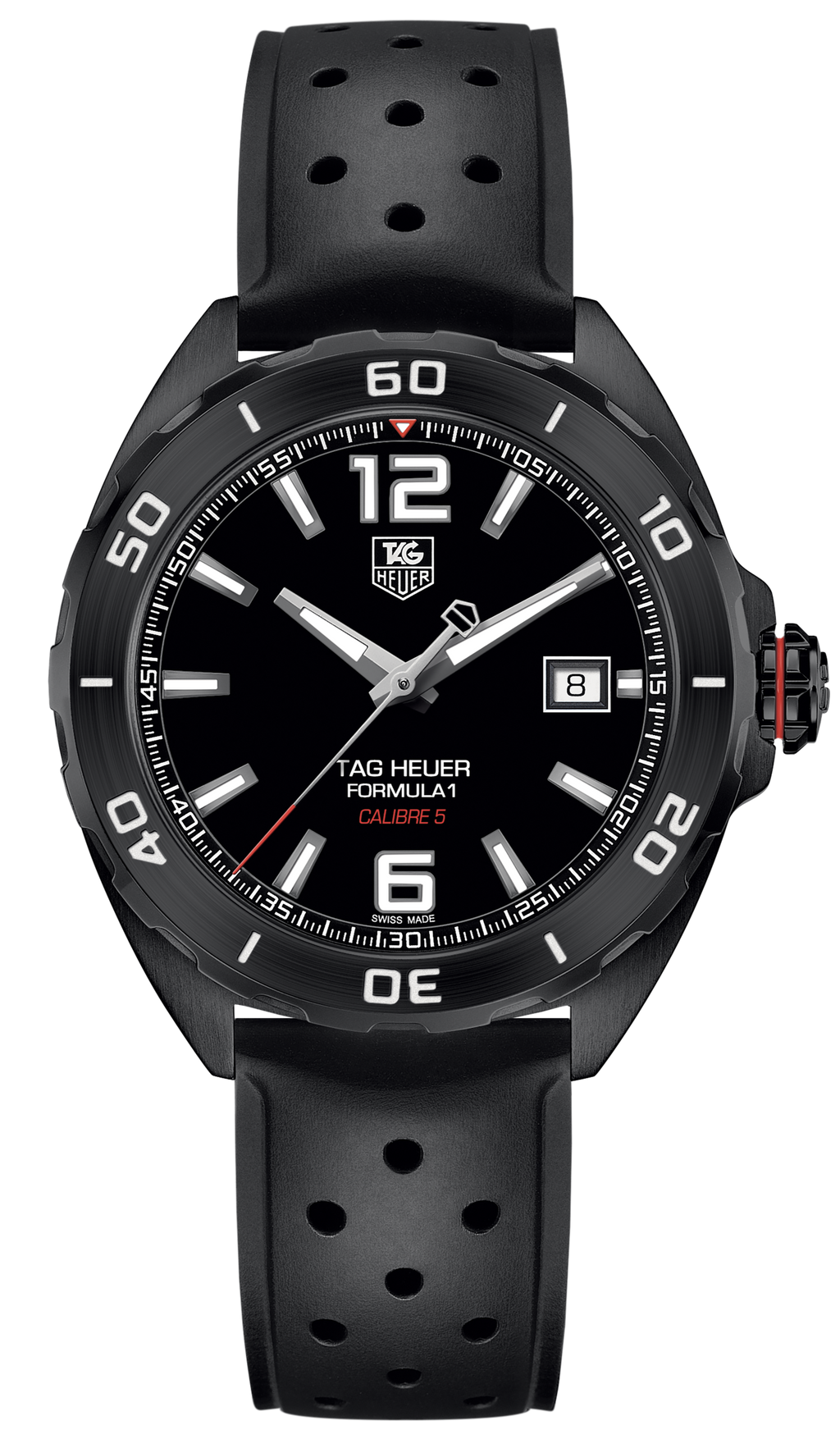 Tag Heuer Formula 1 Automatic Black Dial Black Rubber Strap Watch for Men - WAZ2115.FT8023