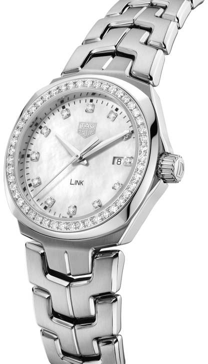 Tag Heuer Link Quartz Diamonds Mother of Pearl Dial Silver Steel Strap Watch for Women - WBC1316.BA0600