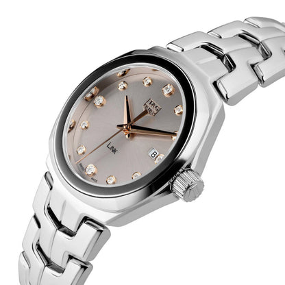 Tag Heuer Link Quartz Brown Dial Silver Steel Strap Watch for Women - WBC131E.BA0649